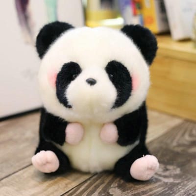 Super Schattige Ronde Bal Vorm Knuffel Bamboe Panda Pluche Speelgoed Hoge Kwaliteit Gevuld Cartoon Dieren Zwarte Kat Poppen speelgoed Hamster Dessert about 10-13cm