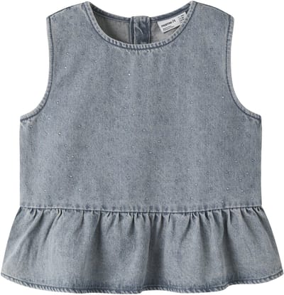 NAME IT - NKFRAIN SL DNM TOP 4577-IM - Meisjes - Blouses