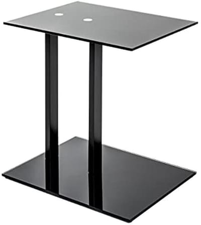 Moderne Bijzettafel zwart - Veiligheidsglas en Metaal, Compact en Stijlvol
