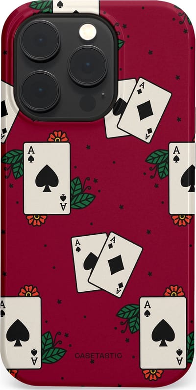 Casetastic Hoesje Geschikt voor Apple iPhone 14 Pro Magsafe - Stijlvolle Beschermende Duo-layer Case - Casino Aas