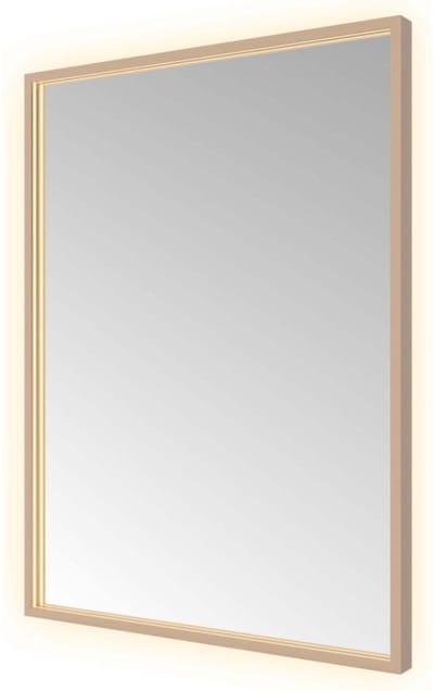 Hotbath &More SQU680 Square spiegel 60x80cm met verlichting, spiegelverwarming, kleurwissel, dimbaar en afstandsbediening geborsteld koper PVD