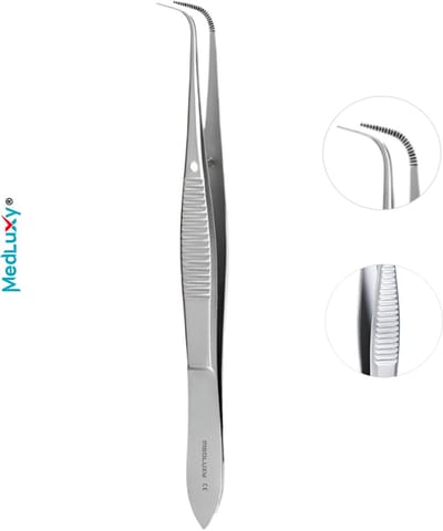 Medluxy - Splinterpincet - 12 cm - Pincet met Gebogen Fijne Punt - MED0615 (EHBO, Hobby, Knutselen etc.)