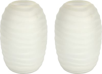 Countryfield Bloemenvaas Evita - 2x - ivoor wit - mat glas - D15 x H22 cm