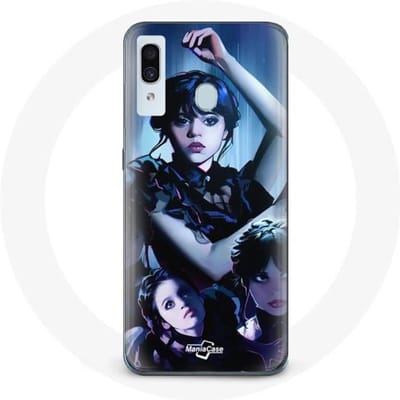 Coque - Maniacase - Samsung Galaxy A30 - Noir - Mercredi Addams - Souple noir
