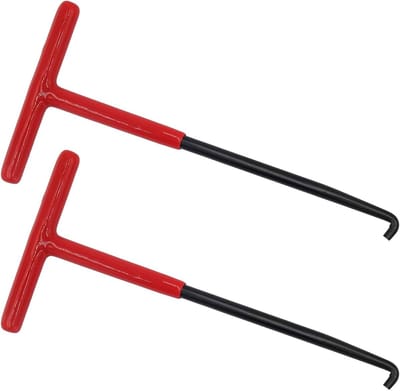 Set van 2 Uitlaatveer Haakjes, T Haak, Veer Trekker voor Motorfiets en Moped, Geschikt voor Trampolines en Meer (16 x 8.2 cm)