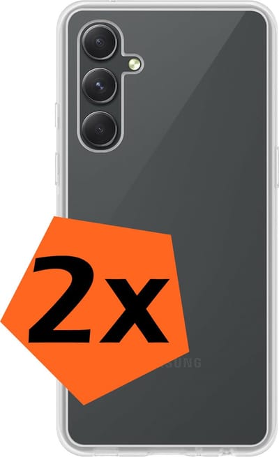 Hoes - 2 Stuks - Geschikt voor Samsung Galaxy A14 - Sterk & Shockproof - Case Siliconen - Back Cover - Telefoon Hoes - Transparant