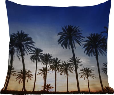 Tuinkussen - Palmboom - Natuur - Strand - Zon - Nacht - 40x40 cm - Weerbestendig