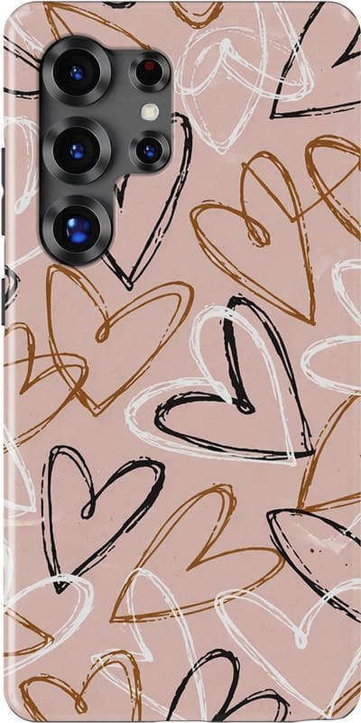 Tough Hoesje met Hartjes Samsung Galaxy S25 Ultra | Little Love Tough Case Geschikt voor Mag | Hartjes Print Backcover Samsung Galaxy S25 Ultra Artful Hearts