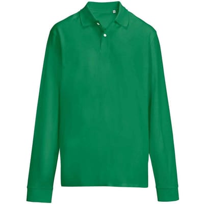 SOLS unisex volwassen piqué poloshirt met lange mouwen (Kelly Groen)