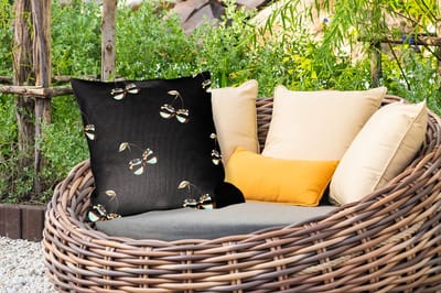 Sierkussen Buiten - Patroon - Kersen - Goud - Chrome - 60x60 cm - Weerbestendig