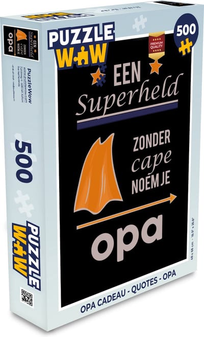 Puzzel Opa - Spreuken - Een superheld zonder cape noem je opa - Quotes - Legpuzzel - Puzzel 500 stukjes