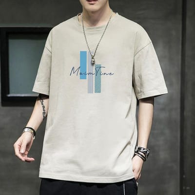 Katoenen Korte Mouw Heren Katoenen Trend Veelzijdig T-shirt Heren Koreaanse Versie Los Grote Maten Top 5XL donkere kaki kleur