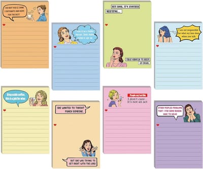 Poep Sticky Notes - Set van 8 - 30 Blaadjes - Grappige Notitieblokjes - Papier
