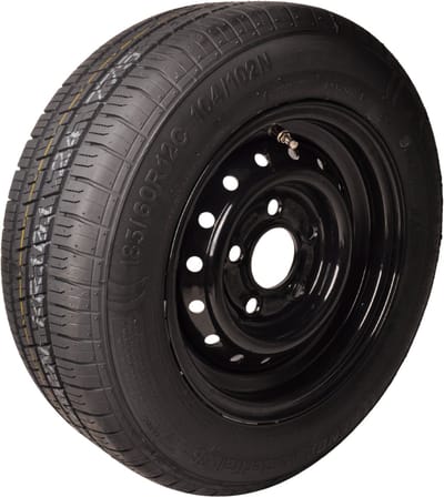 Compleet aanhanger wiel - 185/60R12C - zwarte velg - steekmaat: 5x112 - draagvermogen: 900 kg - naafdiameter: 67 mm