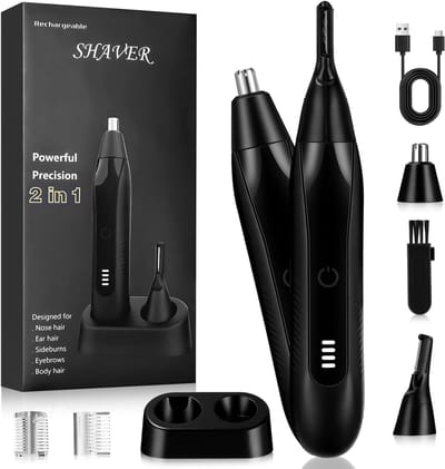 SnelShoppen - Oren Neus Haar Trimmer voor Mannen en Vrouwen - Professionele USB Oplaadbare Pijnloze Haartondeuse - LED Vermogen Weergave - 2-in-1 Meta