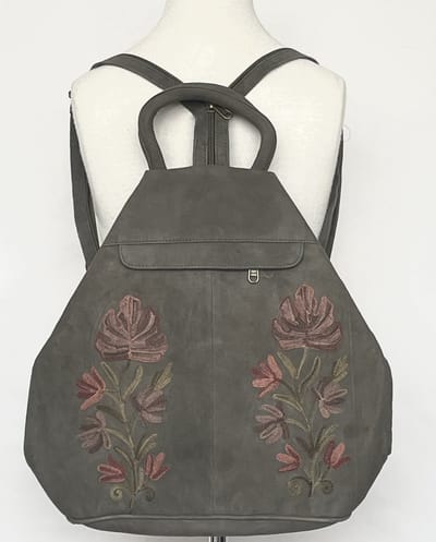N3 Collecties Suede Geborduurde Handgemaakt Rugzak - Groen