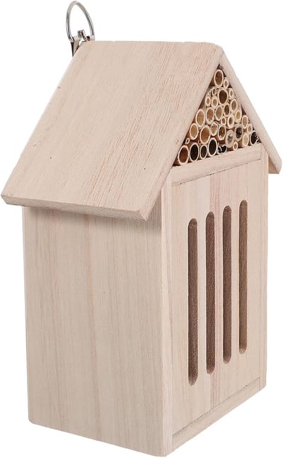 Insectenhotel Hout - Lieveheersbeestjeshuis Bijenhuis - Natuur Educatie Tuin - Veilige Natuurlijke Omgeving - 21 x 15 x 9 cm
