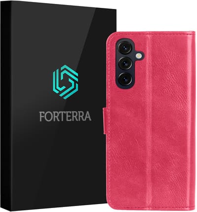 Hoesje Geschikt voor Samsung Galaxy A27 - Luxe Bookcase - Walletcase Hoes - Portemonnee - Cover - Donkerroze