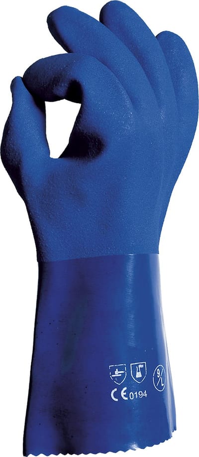 SIR SAFETY MANADO Werkhandschoenen Blauw Tuinhandschoenen - PVC - Gevoerd Antislip - 12 Stuks