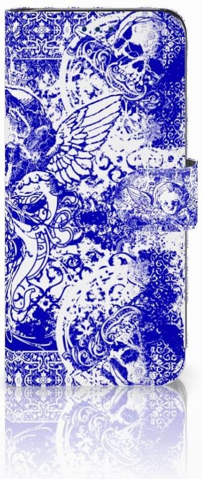 Telefoonhoesje met Naam Samsung Galaxy S8 Angel Skull Blauw