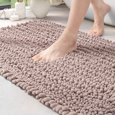 Antislip Chenille Badmat 60 x 110 cm - Zachte en Absorberende Badtapijt - Wasbaar Vloermat voor Badkamer