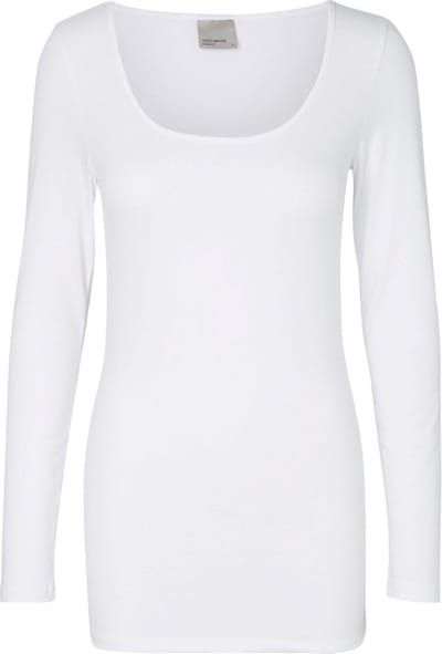Vero Moda T-shirt Vmmaxi My Ls Soft Long U-neck Noos 10152908 Bright White Dames Maat - XS