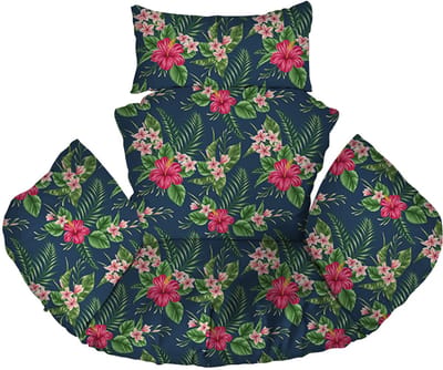 FEROCITY - Hangstoel Kussen XXL - Hangstoelkussen - Tuincocon Kussen - Schommelkussen - Polyester - Palm Bloemen
