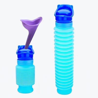 Urinaal - Met deksel - Draagbare 750ml Urinefles voor Volwassenen – Reis Urinecontainer met Trechter – Zachte - Lekvrije Kamertpot voor Mannen en Vrouwen – Ideaal voor Buiten - Kamperen en Auto Gebruik