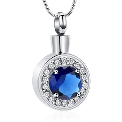 Aramat Jewels | Gedenkhangers | Stalen Zirkonia Ashanger rond | Transparant | |20mm | Staal | Volwassenen | Verkleurd niet