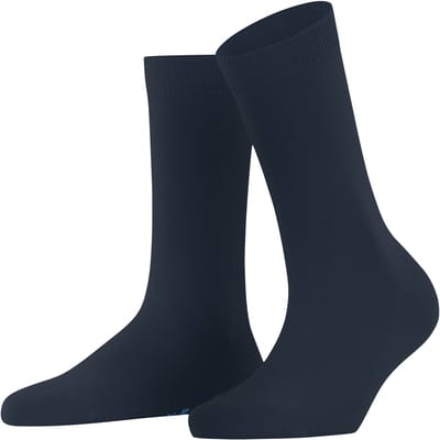 FALKE Family eenkleurig katoen sokken dames blauw - maat 35-38