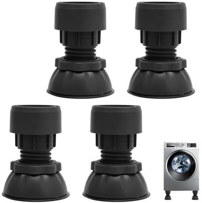 Dailygoods- Trillingsdemper Universeel - 4 Stuks - Antivibratiedempers - Verstelbare Wasmachine Voetjes - Schokdempend - Antislip en Vochtbestendig - Wasmachinevoetjes