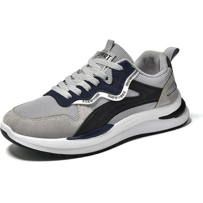 Vliegend Geweven Sport Casual Herenschoenen Lente en Zomer Heren Trendy Schoenen Heren Sneaker Herenschoenen 44 grijze kleur