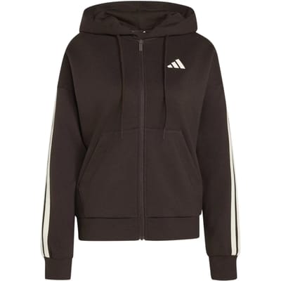Adidas Essentials 3 Stripes Fleece Sweatshirt Met Rits Bruin S / Regular Vrouw
