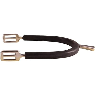 Sporen heren stomp rvs m/rubberen beschermers 35 mm | Zwepen/ Sporen paard