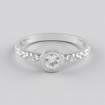 Cavill - Zilveren ring - 925 Sterling Zilver, Platina gecoat - Cambodjaanse ronde zirkoon 0,793 ct - elegante damesring, tijdloos design