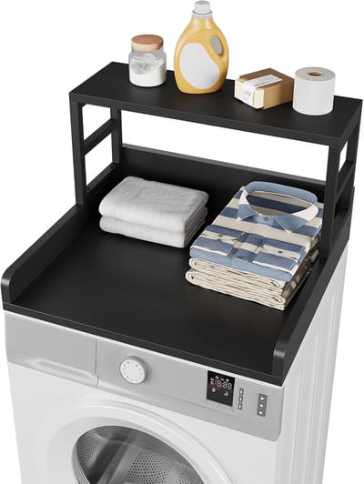 Ruimtebesparend Aanrecht voor Wasmachine en Droger met Plank - Snelle Montage en Veilig Ontwerp