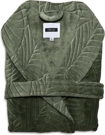 iSleep Leaf Badjas Lang - Maat S - Olive Green