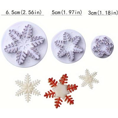 3 Stuks Sneeuwvlok Uitstekers - Perfect voor Feestelijk Bakken: Kerstmis, Halloween, Pasen, Chanoeka, Thanksgiving 3pcs