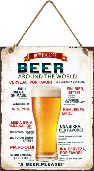 Tekstbord metaal Beer 30x40cm