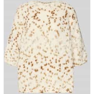Gebreide pullover met ronde hals en 1/2-mouwen