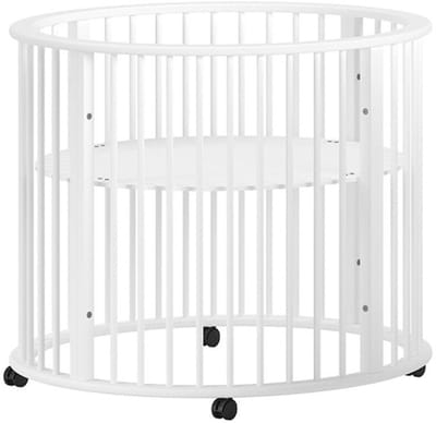 Babypark Dino - Ø90cm - Verstelbaar - Wit Beukenhout - Vipack - Park - Wit - Hout Eenpersoons Normaal Bed