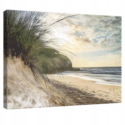 WALLARENA - Canvas schilderij - 100x70 cm - afbeelding van de zee, strand en natuur voor slaapkamer, woonkamer en keuken