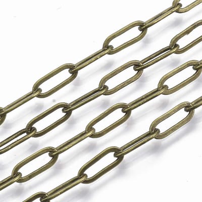 Dailygoods - Messing Paperclip Kettingen - Sieraden Maken - Duurzaam en Sterk - Antiek Brons - Gesoldeerde Link - 6.56FT Kabelketting - Geschikt voor...