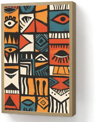 Wandlamp 40x60 cm - Oplaadbaar - Abstract - Gezichten - Mozaïek - Wandlampen binnen woonkamer - Slaapkamer lamp - Decoratieve nachtlamp - Vloerlamp draadloos
