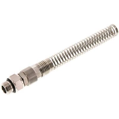 10x6.5 & G1/4'' Vernikkeld Messing Rechte Opsteekkoppeling Buitendraad Buigbescherming [2 Stuks]
