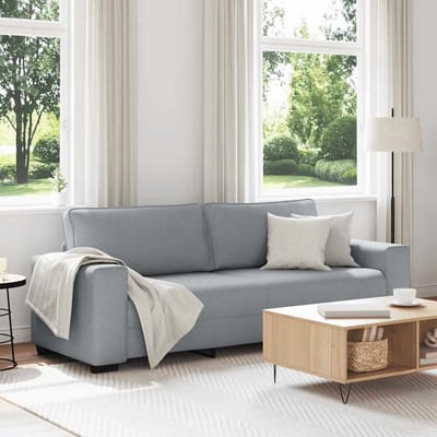 vidaXL - 3-zitsbank - 220x77x82 - cm - stof - lichtgrijs