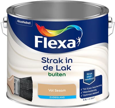 Flexa - Strak In De Lak Buitenlak Zijdeglans - Vol Sesam - Mengverf - 2,5 L