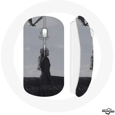 Draadloze Muis - Game of Thrones - Daenerys Targaryen - Compatibel met Mac en PC - USB-stick inbegrepen - Kleur Grijs