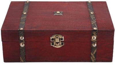 Vintage Houten Sieradenopbergdoos - Unieke Houten Schatkist voor Sieraden en Accessoires