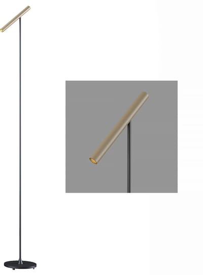 Artdelight - Vloerlamp Kansas H 140 cm touch dimmer zwart champagne